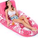 Jasonwell Inflatable Pool Float Adult - Pool Floaties Lounger Floats Raft Floating Chair Water Floaties for Swimming Pool Lake Lounge Float with Cup Holders Beach Pool Party Toys for Adults