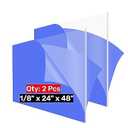 GetWant 2 Pack 24x48 Plexiglass Sheets, 1/ 8 inch thick Clear 24x48 Acrylic Plexiglass Sheets, 24x48 Acrylic Board Plexiglass Panel for Display Case, Signs, Crafts, Skylight, Light Project
