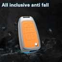Key Fob Cover with Heavy-duty Keychain for Chevy Equinox Camaro Cruze Impala Malibu Sonic Terrain (Orange)