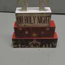 4 Pcs Wooden Christmas Nativity Tiered Tray Decor Rustic Wood Angel Block Sign Gift Kitchen Centerpiece Nativity Scene Table Decor (Jesus)