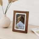 Fun Memories 6x8 Picture Frame for Wall & Tabletop Display, USA-Sourced Walnut Wood Photo Frame 6x8 Matted to 5x7, Wooden 6 x 8 Frames Tempered Glass for Gallery