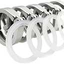 Beduan 2" Sanitary Tri Clamp 304 Stainless Steel Single Pin Heavy Duty Tri Clamp Clover with Wing Nut for Ferrule TC 2" (5 Pack, 2 Inch)