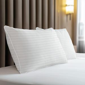 Hypoallergenic Cotton Cover with Down Alternative Filling, Standard/Queen Size Set of 2 Soft Pillow, Luxury Hotel Quality, Ideal for Side, Back and Stomach Sleepers, Oeko-TEX Certified
