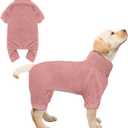 Fuzzy Dog Pajamas Turtleneck Dog Clothes Warm Soft Cozy Lightweight Dog Pjs Dog Sweaters for Small Dogs(Pink-XS)