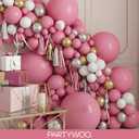 PartyWoo Mauve Balloons 140pcs Different Sizes of 18 12 10 5 Inch Dusty Pink Rose Blush Boho Netural Balloon Arch Kit Garland for Baby Shower Wedding Engagement Birthday Party Decorations Pink-F02