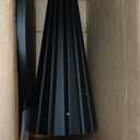 Fluted Round Wooden Drink Side Table, Small Pedestal End Table, Plant Stand for Small Space, Living Room, Bedroom, Office, Black