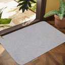 LYGLIGH 1/10 Inch Ultra Thin Indoor Door Mat, Long-Lasting & Maximum Non-Slip Rubber Backing, Washable & Stain-Resistant Entryway Mats with Powerful Dirt Trapper for Various Entrance, 29''X17'', Gray