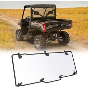 KEMIMOTO Hard Coated Rear Window, Pre-installed Back Windshield Compatible with Polaris Ranger XP 1000/Crew 2017-2025, Polaris Ranger 1000/Crew 2020-2025, Ranger XP 900/Crew 2013-2019