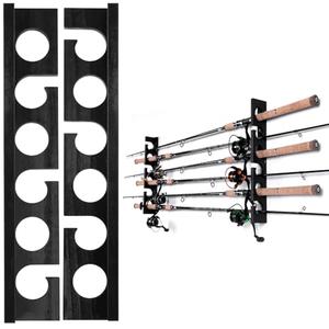 Ghosthorn Fishing Pole Rod Racks Wall or Ceiling Mounted Fishing Pole Rod Holders for Garage Storage Organizer Fishing Gear Equipment for Men Women