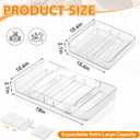 Junkin Expandable Lid Organizer for Cabinet Clear Adjustable Food Container Lid Holder (10.618) Plastic Storage Rack for Pantry Drawer & Kitchen Organization