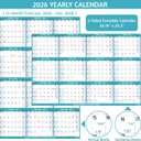 8 x 2026 Dry Erase Calendar  Large Yearly Wall calendar 2026, 38.2'' x 25.2'', 2-Side Reversible Calendar 2026, Vertical/Horizontal, Jan 2026  Dec 2026, 2026 Wall Calendar Dry Erase with Notes, Stickers