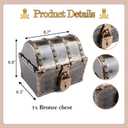Lingway Toys Large Kids Pirate Treasure Chest Teacher's Favorite Treasures Collection Storage Box with 2 Sets of Locks and Keys Only (Vintage Bronze Coating, 8.7"X6.3"X6.9")