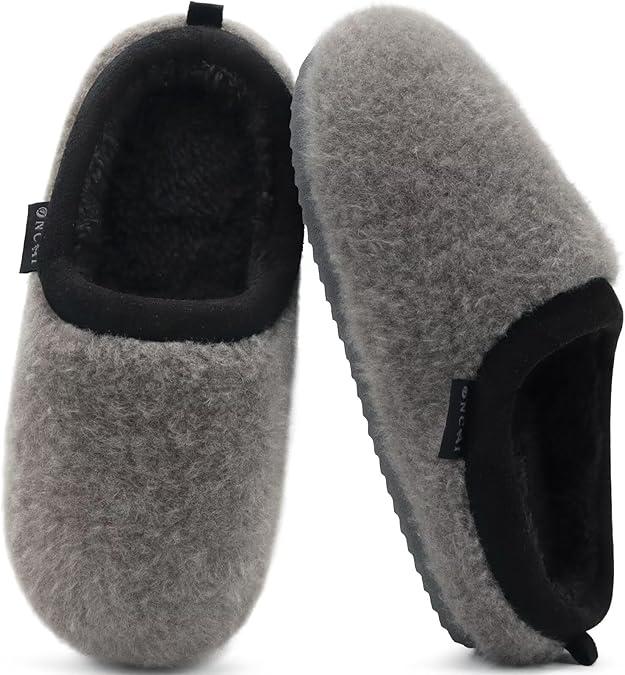 ONCAI Women's House Fuzzy Slippers Cozy Winter Warm Indoor Outdoor Bedroom Shoes Size 8, Grey