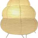 Cute Paper Lamp, Ambient Lighting Lamp, Cozy Accent Side Table Lamp, Small Warm Glow Light for Bedroom Living Room Desk (White, 10inch)