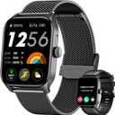 Smart Watches for Women Android iOS Phones: Black Smartwatch for Women 1.83" Touchscreen with Answer/Make Call Waterproof Heart Rate Blood Pressure Sleep Sport Alarm Pedometer Calorie Fitness Tracker