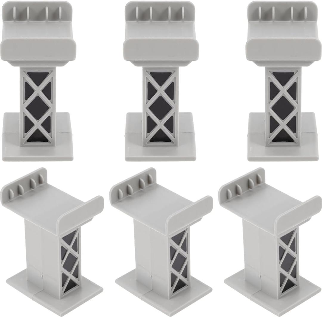 jojofuny 6 Pcs Train Bridge Support Risers for Wooden Train Track Accessories Bridge Piers Enhance Stability and Creative Play, Compatible with Major Wooden Play Sets, Perfect for Family Playtime