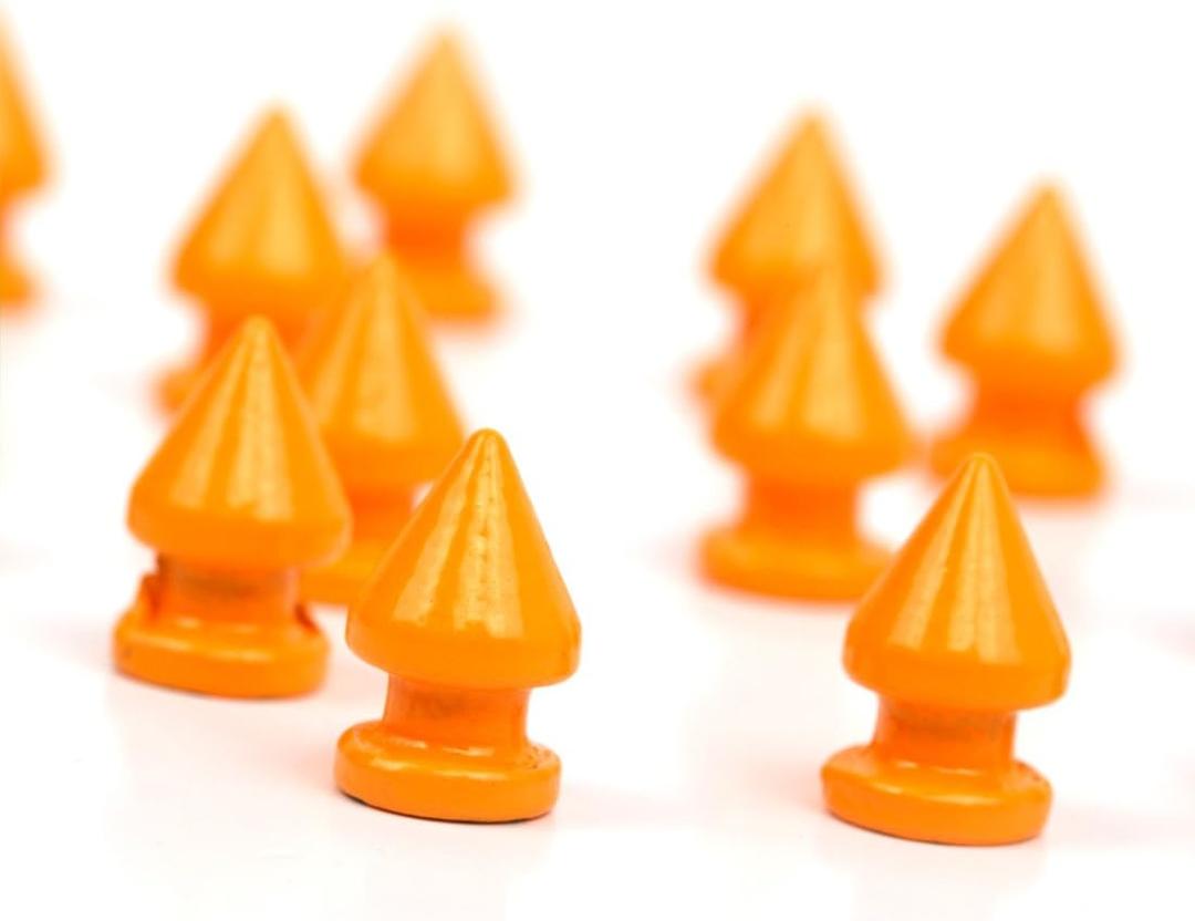 RUBYCA 12MM 500 Sets Metal Tree Spikes and Studs Metallic Screw-Back for DIY Punk Leather-Craft Orange