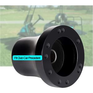Golf Cart Steering Wheel Fit for EZGO RXV & TXT, Club Car DS, Club Car Precedent, Yamaha, Most Golf Cart (A Club Car Precedent Adapter - Black)