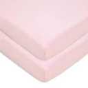 American Baby Company 2 Pack 100% Natural Cotton Fitted Mini Crib Sheets 38" x 24" - Soft & Breathable Small Nesting Portable Sheets, Fits Pack N Play Mattresses, Pink, for Boys & Girls