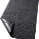LuxStep Door Mat Large 24x36 Inch Indoor Outdoor Doormat, Non-Slip Low-Profile Design Floor Mat, Front Door Welcome Mat for Entryway,Patio,Garage, Black