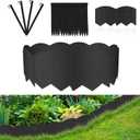 20Ft Black Garden Edging Border 6 Inch Tall Landscape Edging with 20Pcs 7.8in Height Garden Stakes Decorative Edging for Landscaping Flower Bed Edging Borders Lawn Edging