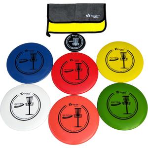 Disc Golf Starter Set with 2pcs Driver, 2pcs Mid-Range, 2pcs Putter, 1pc mini Marker and Towel, Without Bag