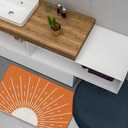 Boho Door Mat - Ocean Sun Boho Welcome & Bath Mat, Indoor & Outdoor Entryway, Kitchen & Bath Decor, 17x30 Rug Style