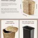 Tidita 1.5 Gallon Wicker Wastebasket with Lid, Woven from Water Hyacinth