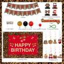 Cheetah Cherry Birthday Decorations, Leopard Happy Birthday Backdrop Banner Cake Topper Sash Honeycomb Centerpieces Hanging Swirls Balloons, Jungle Safari Party Supplies for Women
