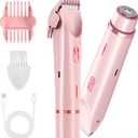 Dermawave Bikini Shaver 2.0, Electric Bikini Trimmer for Women Pubic Hair, 2 in 1 Dual Head Body Hair Electric Razor, Waterproof, Wet/Dry