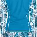 Women's Long Sleeves Rash Guard - 2 Piece Swimsuits with Built in Bra Swim Shirt and Shorts with Pockets, M