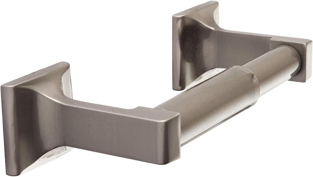 SENTO Brushed Nickel Toilet Paper Holder Wall Mount, Double Post Tissue Toilet Paper Holder, Easy Installation, Heavy Duty Metal, Satin Nickel