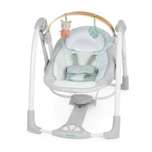 Ingenuity Cozy Spot Swing n Go Portable Swing - Removable and Rotatable Wood Toy Bar, 6-Speed, for Ages 0-9 Months, Up to 20 Pounds