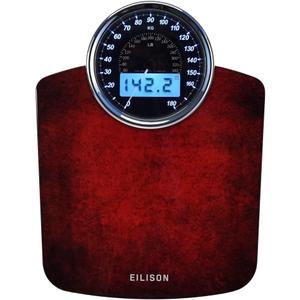 EILISON Highly Advance 2-in-1 Digital & Analog Weighing Scale for Body Weight-400lbs, 4 High Precison GX Sensor Accurate, Thick Tempered Glass, Extra Large Display (Red)