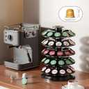 SAVORI 60 Capacity Rotating Nespresso Vertuo Pod Holder, 5-Tier Black Coffee Capsule Carousel, Spinning Organizer Stand for Nespresso Vertuo Pods, Kitchen Counter Storage Rack