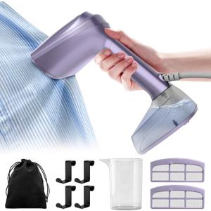 Vacuum Steamer for Clothes, 3500Pa Suction Handheld Clothes Steamer,Equipped with multiple modesPortable Travel Steamers for Clothes, Steaming & Ironing 2 in 1400ml Water Tank (for 110-120V)