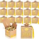 Tenceur 30 Pcs Graduation Cap Gift Box 2026 Graduation Party Cardboard Favors Candy Treat Box Grad Centerpieces with Tassel for High School College Congrats Party Decoration(Brown and Gold)