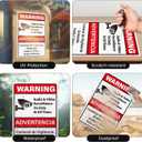 2 Pack Video Surveillance Signs Bilingual 12 8 Inches Rust Free Aluminum UV Protected Reflective Waterproof Sign with Pre-drilled Holes for Indoor Outdoor Use