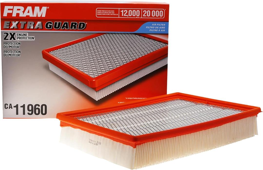 FRAM Extra Guard CA11960 Replacement Engine Air Filter for Select Ram (1500, 2500, 3500, 4500, 5500) Models, Provides Up to 12 Months or 12,000 Miles Filter Protection (One Size)