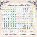 American Mahjong Tile Set, 166 Premium Blue Tiles, 4 All-in-One Color Racks/Pushers, Mahjong Accessories Mahjong Set Complete with Bag (Ma Jong, Mah-Jongg, Majiang)