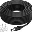 DC Power Extension Cable 33ft, 2.1mm x 5.5mm Plug Compatible with 12V DC Adapter Cord for CCTV Security Camera, IP Camera, Standalone DVR (33ft Black)