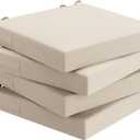 AAAAAcessories Outdoor Seat Cushions for Chairs, Waterproof, Fade-Resistant Patio Furniture Replacement Cushions, 18.5" x 16" x 3", Set of 4, Beige