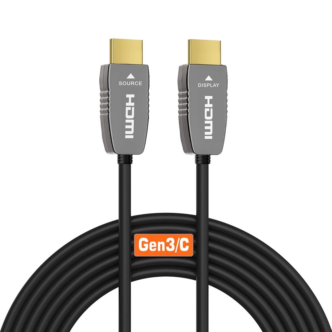 RUIPRO 8K HDMI Fiber Optic Cable CL2 Rated 15 Feet 48Gbps 8K60Hz 4K120Hz Dynamic HDR eARC HDCP2.2/2.3 for RTX4080/4090/3080/3090, Xbox S/X, PS5/4, AVR, Projector, LG/Samsung/Sony TV