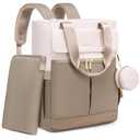 LOVEVOOK Diaper Bag Backpack,Diaper Bag Tote with Insulated Pockets,Baby Bag for Girl Boy with Changing Pad,Large Baby Diaper Bag with Pacifier Case,15.6 Inch Anti-Theft Laptop Backpack for Women (Coffee-beige)