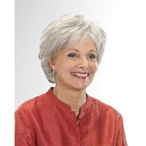 BLONDE UNICORN White Short Pixie Cut Wig with Bangs for Women, Fiber & Remy Human Hair Blend for Natural Daily Use Wig, 21" -22.5"