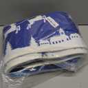 Dunzy Christmas Rug 5 x 7 ft Blue Snowflakes Merry Christmas Area Washable Rug Winter Village Xmas Non Slip Soft Indoor Decor for Kitchen Entryway Bathroom Bedroom Laundry Room