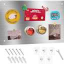 Magnetic Board 17.5" X 11.7" Magnet Board for Wall Stainless Steel Metal Magnetic Board for Wall for Magnet Display Photos Office Supplies Kitchen Stuff Bulletin Board Vision Board(Silver 1PC)
