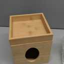 Tissue Box Cover, Bamboo Tissue Box Cover with Storage Tray Square Tissue Box Covers Holder for Bathroom, Bedroom, Dinner Table, Office, Tabletop 6" x 6" x 7.4"