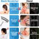 3 Pack Different Back Scratcher Metal Portable Telescoping with Rubber Handles, Extendable Back Massager Tool with Beautiful Box, Stocking Stuffers for Men Women Christmas Presents(Black)