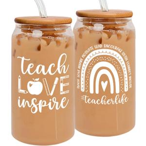 Teacher Appreciation Gifts - Teacher Gifts for Women - Teachers Appreciation Week, Back To School, Birthday Gift - Thank You Gift Ideas for Teachers Women Daycare Preschool - 16 Oz Can Glass